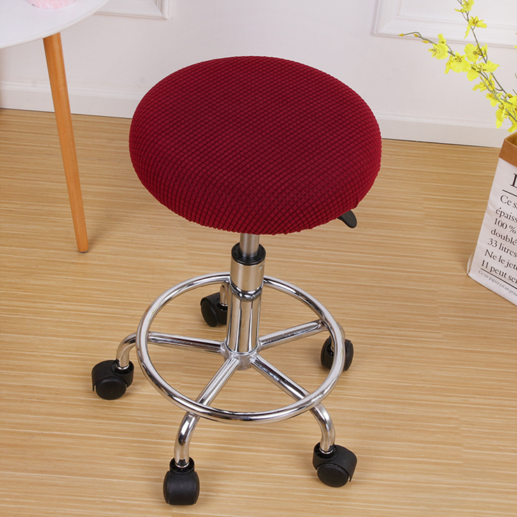 Round Bar Stool Cover Dining room elastic slipcovers for chairs Sureix