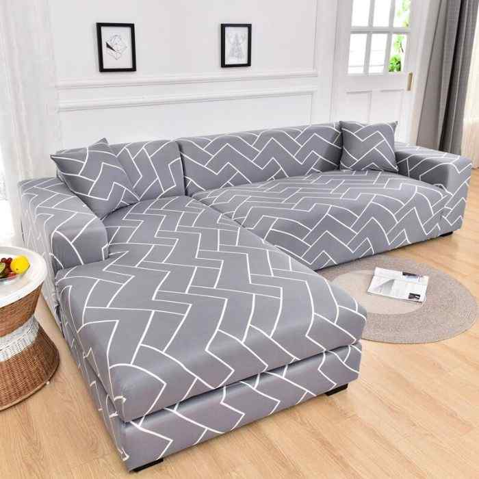 sofa cover l shape Polyester Stretch Couch Covers with 2 Pillowcases