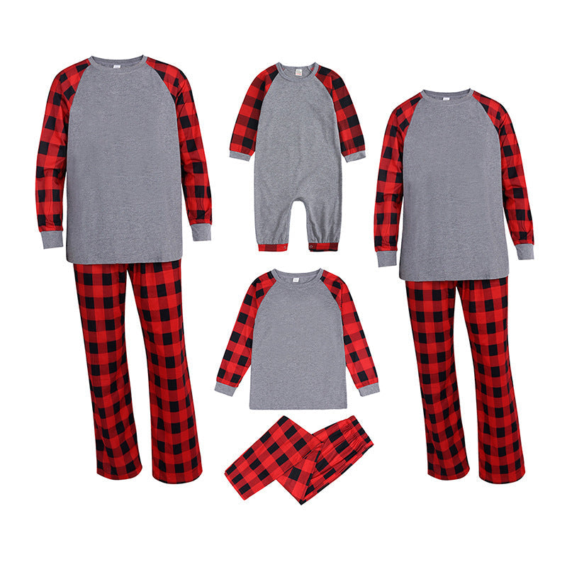 Family Matching Cartoon Solid Color Family Look Pajama Set