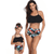 Family Matching Ruffled Printed Bikini Swimsuits