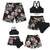 Family Matching Black Floral Printed Swimsuits