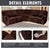 Velvet Corner Sectional Couch Covers 7-Piece for 4 Seat Recliner & 1 Corner Seat