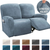 Stretchy Velvet Recliner Sofa Cover Stone Blue