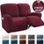 Stretchy Velvet Recliner Sofa Cover Stone Blue
