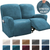 Stretchy Velvet Recliner Sofa Cover Stone Blue