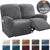 Stretchy Velvet Recliner Sofa Cover Taupe