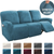Soft Velvet Recliner Sofa Cover Stone Blue
