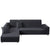 Dark Grey L-Shaped Sofa Covers (3 Seater + 3 Seater )