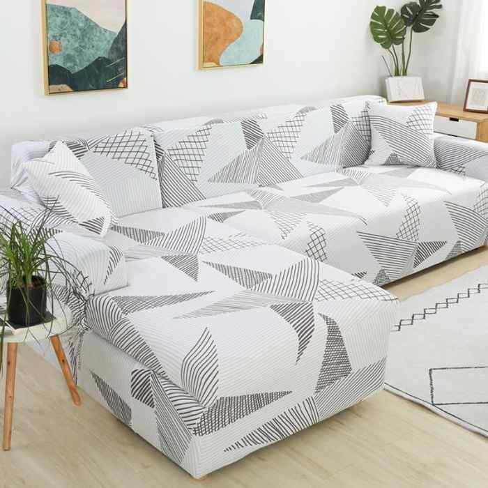 slipcover l shaped sectional Polyester Stretch Couch Covers with 2