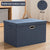 Large Linen Fabric Collapsible Storage Bins with Lid